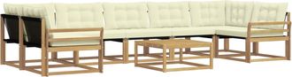vidaXL Conjunto De Sof&aacute;s De Exterior 8 Uds. Blanco Y Crema Vidaxl
