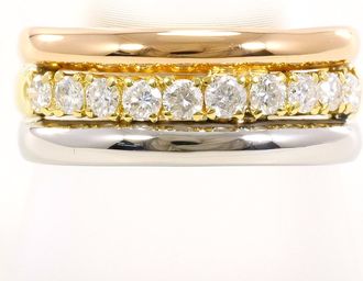C&A Pink Gold Platinum Yellow Gold Yellow Gold (18K) Pink Gold (18K) Platinum 900 Band Ring (Pre-Owned)