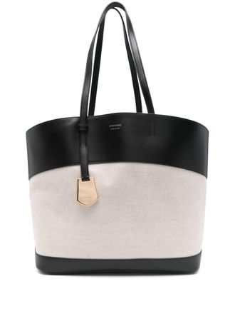 Ferragamo medium Charming tote bag - women - CALFSKIN/Cotton/Linen/Flax - One Size - Neutrals