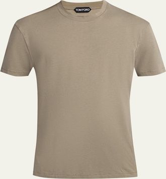 Tom Ford Mens Lyocell-Cotton Crewneck T-Shirt