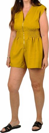 Glam Jetset Romper In Mustard