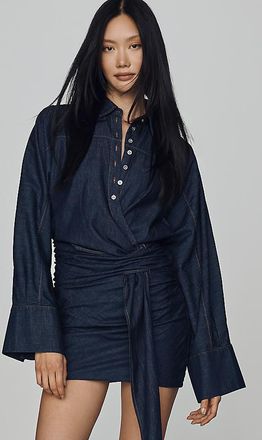 7 For All Mankind Cotton Collared Mini Dress