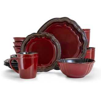 Elama s Mystic Waves 16 Piece Dinnerware Set