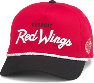American Needle Mens American Needle Red/Black Detroit Red Wings Roscoe Washed Twill Adjustable Hat at Nordstrom