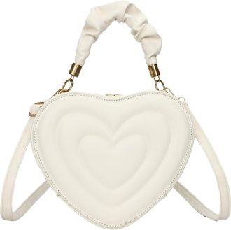 Generic Womens Heart Shape Shoulder Bag PU Large Capacity Tote, Cute Clutch Purse with Detachable Strap for Crossbody, Handbags for Shopping Work Daily Use (W