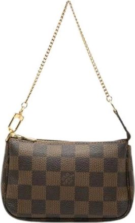 Louis Vuitton Pre-owned Mini Pochette Accessoires - Dames - Vintage Mini Tas - Bruin - ONE Size - Vintage