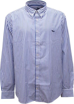Harmont & Blaine Sorbetto Gestreepte Shirt - Heren - Casual Overhemden - Blauw - 3XL - Katoen - Overhemden