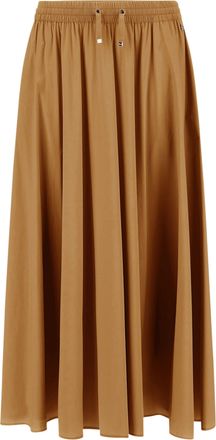 Herno Camel-Colored Skirt with Elastic Waistband and Flowing Silhouette