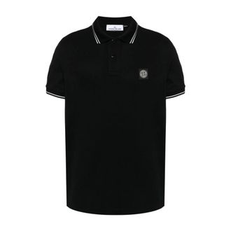 Stone Island Polo Shirts, male, Black, 3XL, Classic Polo Shirt A0029
