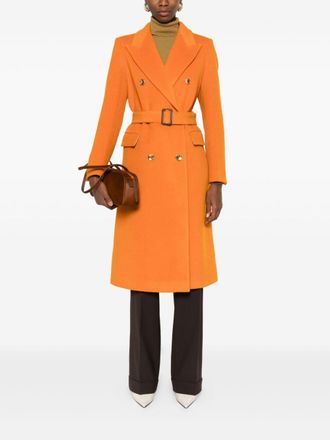 Tagliatore Womens Wool Double-bteasted Coat - Orange - Size EU 44 (Womens)