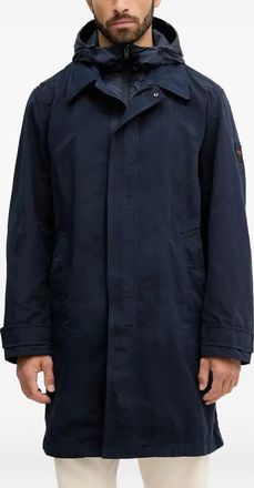 BOSS hooded layered coat - men - Polyamide/Polyamide/Polyester - 48 - Blue