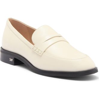 Stuart Weitzman Emi Penny Loafer in Chalk at Nordstrom Rack, Size 6.5
