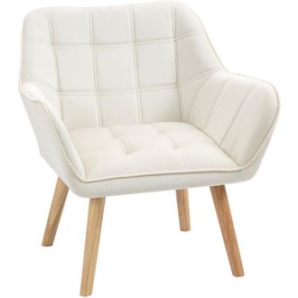 HOMCOM Poltrona Design Nordico per Casa e Ufficio in Legno ed Effetto Velluto - Homcom