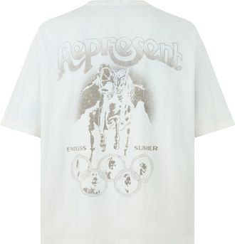 Represent Mens T-Shirt Smoked Blue Cotton T-Shirts And Polos
