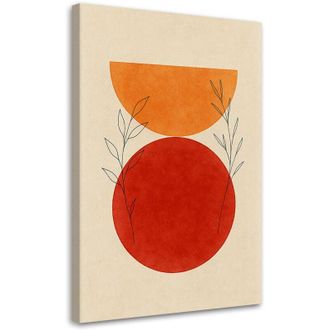 Artgeist Artgeist - Quadro su tela, Forme geometriche astratte Minimalismo Rosso Arancione - 80x120