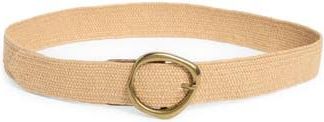 Linea Pelle Molten Buckle Straw Belt in Natural/Honey at Nordstrom Rack, Size X-Large