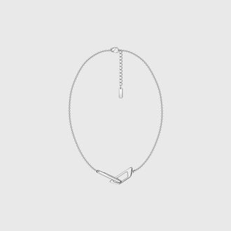 Diesel Stainless Steel Band Necklace - Necklaces - Unisex - Silver