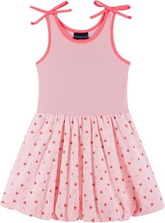 Andy & Evan Kids Bubble Mixed Media Dress in Pink at Nordstrom, Size 2Y