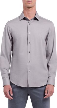 Bugatchi James OoohCotton Button-Up Shirt in Cement at Nordstrom, Size Xxx-Large