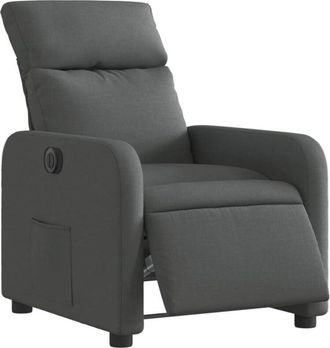 vidaXL Vidaxl - Sill&oacute;n Reclinable El&eacute;ctrico De Tela Gris Oscuro