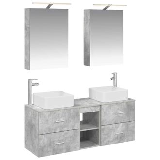 vidaXL Juego De Muebles De Ba&ntilde;o 5 Uds. Gris Hormig&oacute;n Vidaxl