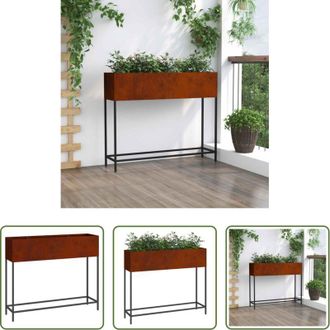 vidaXL vidaXL Fioriera in acciaio - Vaso da Giardino Rialzato Ruggine 100 x 26 x 82 cm