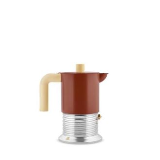 Alessi Vite - Cafetera De 3 Tazas, Color Marr&oacute;n - Elegancia Compacta Para Espresso