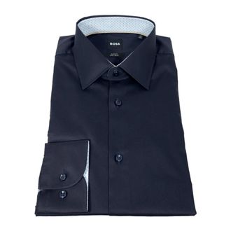 HUGO BOSS H-Hank Kent Shirt - Heren - Zakelijke Overhemden - Blauw - 3XL - Katoen - Overhemden
