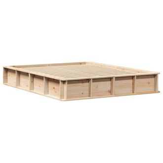 Berkfield Home Bed Frame with Lift-Up Storage, 160 x 200 cm, Solid Pine in Beige | Size: 160 x 200 cm