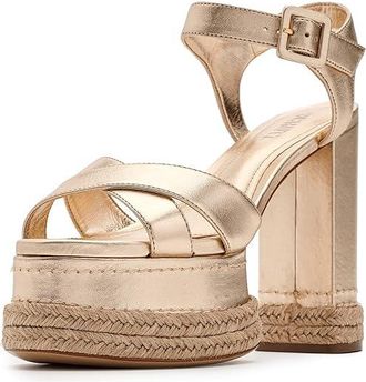 Schutz Hilda Rope High Womens Sandals Platina : 10.5 M, Leather