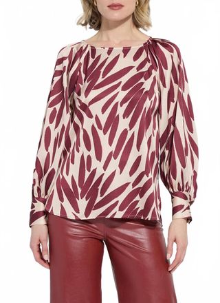 Lyss&eacute; Naila Raglan Neckline Detail Blouse In Autumn Leaf