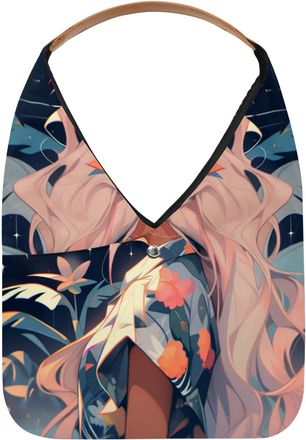 Generic Flamingo Girl Reusable Lightweight Grocery Bags - Foldable Into Compact Pouch, Washable & Sturdy, Multipurpose for Shopping and Travel