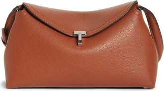 Toteme T-Lock Leather Clutch in Sienna at Nordstrom