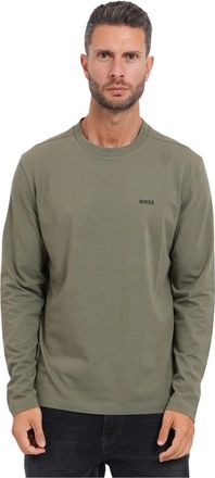 HUGO BOSS Trui met volledige rits - Heren - Longsleeves - Groen - XL - Tops