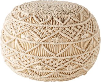 Maisons du monde Puf trenzado de algodón macramé