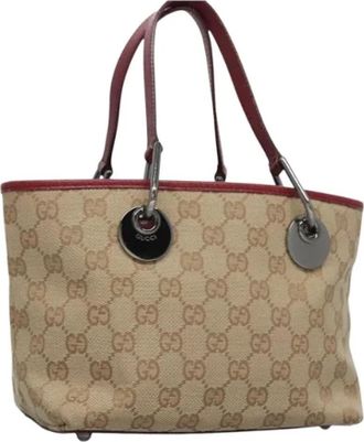 Gucci Pre-owned Canvas gucci-bags - Dames - Vintage Shopper - Beige - ONE Size - Leer - Vintage