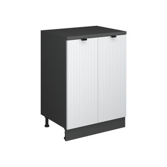 Vicco Armario De Cocina Para Techo Inclinado R-line, Ondulaci&oacute;n Blanca, 60 Cm Sin Inclinaci&oacute;n Con 2 Puertas, Vicco