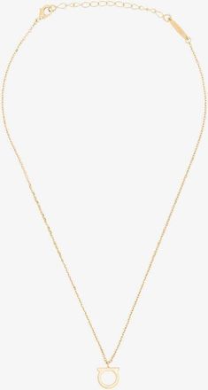 Ferragamo Large Gancini Pendant Necklace - Womens - Brass