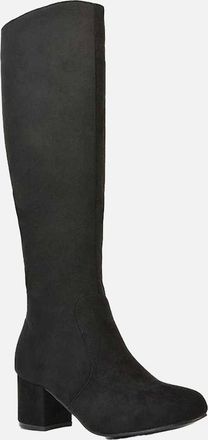 XY London Womens XY London Womens/Ladies Honey Ankle Zips Mid Block Heel Knee-High Boots - Black - Size: 5