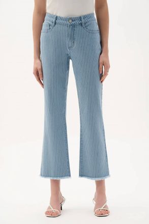 Joseph Ribkoff Denim Stripe Print Jeans In Blue/white