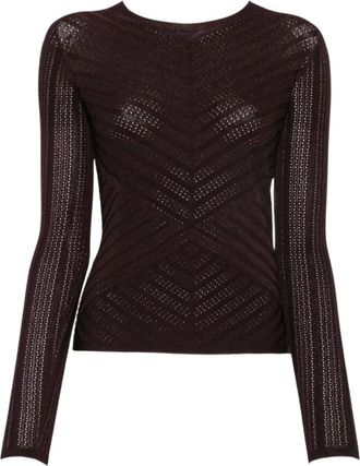 Twinset Jersey de cuello redondo - Knitwear - Mujer - Marr&oacute;n - L