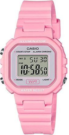 Casio Minimalistic Temperament Small Cube Waterproof Led Lights Resin Strap Waterproof Watch Pink Digital LA-20WH-4A1