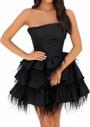 Tarik Ediz Womens Aroma Feather Dress In Black