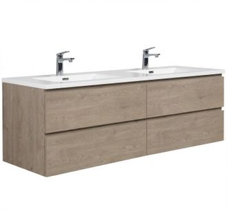 Badplaats Conjunto De Muebles De Ba&ntilde;o Angela 160 X 48 Cm - Roble Casta&ntilde;o