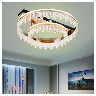 Trade Shop Plafoniera Lampadario Da Soffitto Led Dorata 72 W 3 Colorazioni Di Luce Pn-30-3c - - Trade Shop Traesio