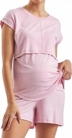 Ripe Dreamy Nursing Maternity Tee In Dusty Pink