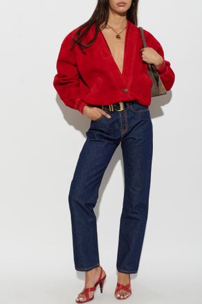 Versace Suede Jacket, Womens, Red