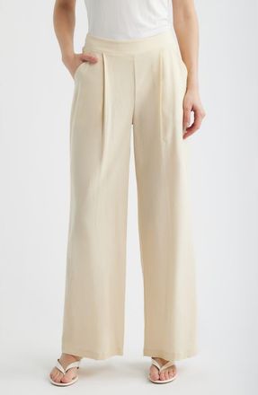 Hue Coastal Palazzo Pants in Ecru at Nordstrom, Size X-Large
