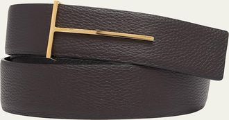 Tom Ford Mens Reversible Leather T-Buckle Belt