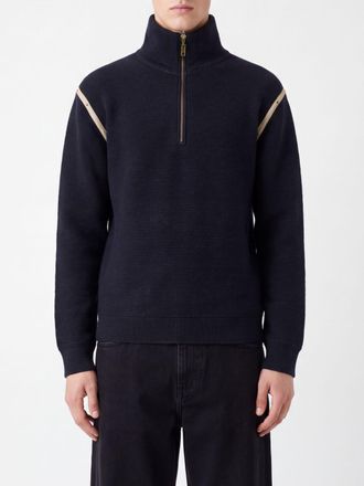 Maison Margiela Maglia in pura lana con collo alla marinara e mezza zip